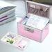 XYDStay Medicine Lock Box Aluminum First Aid Safe Storage Family Medication Cabinet Pink 12.2x7.9x8.2 Inch - Buy Online on GoSupps.com