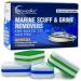 WavesRx Marine Grime & Scuff Remover Pads (Boat Erasers) | Cleaning & Polishing Sponges for Boats and Jet Skis | Remove Dirt, Deck Marks, Scratches & Black Streaks | Improved Strength & Higher Density Blue