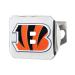 FANMATS - 22546 NFL Cincinnati Bengals Metal Hitch Cover, Chrome, 2" Square Type III Hitch Cover , Orange