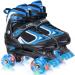 Nattork Kids Roller Skates for Girls Boys, 4 Sizes Adjustable Roller Skates with Light Up Wheels, Outdoor Indoor Rollerskates for Children Beginners, Birthday Gift Patines para Nias Nios BLUE Large-(3-6 US)-Youth