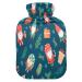 Funny Christmas gnome hot water bottle with soft fleece cover 2 litre hot water bag for hot and cold compresses