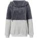 Bigfanshu Womens Sweaters Hooded Sweatshirt Winter Warm Zipper Pocket Pullover Blouse Shirts Gray - Buy Online on GoSupps.com