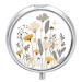 Round Pill Box Wildflowers Hand Drawn Print 3 Compartment Medicine Pill Case Print Pill Organizer Decorative Metal Portable Pill Box Pocket Pill Box