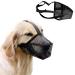 Dog Muzzle Soft Nylon Dog Muzzles Adjustable Breathable Pet Mask Dog Training Mesh Muzzle Prevent Dog Biting Barking Licking Eating and Chewing for Small Medium Large Dogs(L Black)