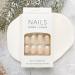 Glossy White French Tip Almond Shape Press-On Nails - Medium Length | Full Cover Acrylic False Nails with Cute Design for Women - Buy Online on GoSupps.com