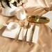 N9R 300pcs Gold Plastic Silverware Set - Heavyweight Cutlery for Party, Wedding, Birthday - 100 Forks, 100 Spoons, 100 Knives - Gold Utensils 300 Pack - Buy Online on GoSupps.com