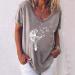 Shop Ppanguding Women's Summer Fashionable Casual Round Neck T-Shirt - Stylish Gray Printed Tops for Ultimate Comfort - Buy Online on GoSupps.com