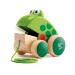 Hape pull Frosch Fridolin from Hape |Wooden frog fly eating pulling toys for toddlers bright colors L: 4.7 W: 3.8 H: 3.3 Inch Single