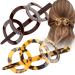 Noverlife 2PCS French Triple Ringed Hair Slider Pin  Non Slip Tortoise Shell hair barrettes with stick  Cellulose Acetate Hair Slider Pins with Stick  Ponytail Hair Accessories Barrettes with Stick