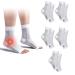 3 pairs of compression stockings calming cushions for neuropathy pain ankle support socks for women and men ankle support bandage for flying running (L/XL) 5PCs white