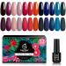 Beetles Gel Nail Polishes- 12 Pcs Gel Nail Polish Set Flannel & Fleece Nude Pink Burgundy Red Glitter Gel Polish Kit Orange Dark Blue Green Nail Gel Kit Nail Art Christmas Nail