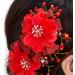 Smbcgdm Flower Decor Hair Barrette Faux Pearl Clip Exquisite Beidal Headpiece with Rhinestone Fake Luxury Anti-slip Red - Buy Online on GoSupps.com