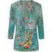 oelaio Women's Casual 3/4 Sleeve T-Shirts Plus Size Vintage Ethnic Floral Tunic Tops for Women Trendy Half Sleeve Round Mint Green Small - Buy Online on GoSupps.com