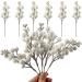 Crafare 24 Pack 7.5Inch Christmas Glitter Berries Stems - White | Artificial Christmas Picks for Tree Ornaments, Wreath Crafts, Holiday Decor - Buy Online on GoSupps.com