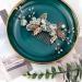 FERCAISH Wedding Hair Comb Flower Crystal Bridal Hair Accessories Pearl Leaf Headpiece for Wedding Bride Bridesmaid (Green) Mint Green - Buy Online on GoSupps.com