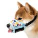 Muzzle for dogs muzzle made of soft nylon with motif anti-bite anti-barking anti-tapes for small medium and large dogs (L blue flower) l Blue flower