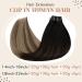 Vivien Real Hair Clip Extensions 7PCS 140g - PU Clip In Brown & Natural Black with Caramel Blonde Highlights - 20 Inch #1B/4/27 - Buy Online on GoSupps.com
