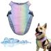 Dog cooling vest cooling coat for dogs breathable cooling vest made of mesh with adjustable straps for large medium and small dogs (s) s rainbow