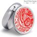 Round Red & White Tribal Pattern Pill Box - 3 Compartment Portable Medicine Organizer - Buy Online on GoSupps.com