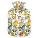 Cute dinosaur dino hot water bottle with soft fleece cover 2 litre hot water bag for hot and cold compresses