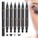 Generisch Set of 6 liquid eyeliner pens - For a cat-eye look - Waterproof - Smudge-proof - For travel stage appearances cosplay