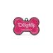 DogTap Solid digital dog brand bone with NFC chip and QR code for contact details and profile PVC metal waterproof robust 41.6 x 28.5 x 4.6 mm pink