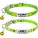 Tagme Personalized cat neck band cat collar safety closure with name and telephone number 2-piece adjustable collar cat cats green 18-28 cm (2 pack) green