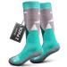 OutdoorMaster Kids Ski Socks - Merino Wool Blend, Over the Calf Design w/Non-Slip Cuff Woodland Green - 2 Pack Small