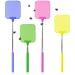 COM -FOUR 4x telescopic flap clap - insect protection with flexibly pull -out stem - pest control fly catcher - insect destruction approx. 24-56 cm selection varied (04 pieces - Mix 2)