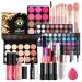 Professional make -up set Mknzome cosmetics starter kit with make -up bag portable travel make -up pallet pallet Christmas makeup set with eyebrow cream eyes shadow lipstick lip gloss mascara
