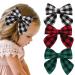 YUPs Tartan bow knot hair clips Plaid fashion accessories Festive hairpins Handmade bow knot clip for Girls (Pattern 3)