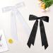 Elegant Black & White Hair Bow Clips for Women and Girls Chic Ribbon Bows with Long Tails Set of 2 - Buy Online on GoSupps.com
