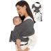 Konny Baby Carrier Original Elastech - Custom Fit Carrier Hassle-Free Easy to Wear Infant Sling Wrap Perfect for Newborn Babies up to 44 lbs Toddlers (Charcoal 3XL) 3XL 01Elastech-Charcoal