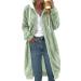 Shop Hanxiulin Plush Oversize Winter Coat & Hoodie - Women's Dual-Sided Fleece Jacket in Mint Green - Buy Online on GoSupps.com