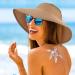 Foldable Straw Sun Visor Hat for Women - Wide Brim Beach Hat with Sun Protection, Adjustable Topless Design - Khaki - Buy Online on GoSupps.com