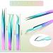 Mudder 6-Piece Eyelash Tweezers Set | Stainless Steel Curved & Straight Tips | Rainbow Volume Isolation Tools for Eyelash Extensions - Buy Online on GoSupps.com