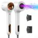Professional Ionic Hair Dryer High-Speed Blow Dryer with 110 000 RPM Brushless Motor for Fast Drying | Lightweight Low Noise Thermo-Controlled Hairdryer for Women Home/Travel Pearl White