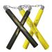 Ausemku Nunchucks - Safe Foam Rubber Training Nunchucks/Nunchakus with Steel Chain (Black + Yellow)