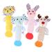 Upkoch 12 STK plush toy in the design interactive toy Animal design soft toy bell-weighting toy toys baby toys cartoon toys gripes as shown x 3 pieces mx3pcs