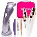 MAYYAD Professional Electric Shaver for Women with LED Light | Cordless Electric Razor, 2 in 1 Rechargeable Eyebrow Trimmer & Facial Hair Remover, Nail Kit | Woman's Grooming Kit with Toiletry Bag Grooming Kit Purple
