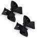 Molain Ribbon Hair Bows Alligator Clips Barrettes 2 Pieces 6 Inch Black Ponytail Holder Cheerleading Hairpin Easter Party Hairpin Headwear Hair Styling Accessories for Girls Women 2 PCS Black