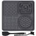 Lick mat dog with suction cup lick mat dog with silicone spatula and brush cat feed pad slow feeder dog leak mat for dog swimming fur care & claw care lick mat cat bpa-free gray