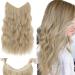 Silk-Co hair extension with rubber band adjustable Secrets hair part synthetic extensions with cord and clips long corrugated extensions for women blonde highlights blonde 50cm 50 cm blond bleach blonde