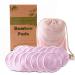 Lyydan 16 pieces of slowdown reusable cotton pad to clean including MakeUp Cotton puff with laundry bag for all skin types The facial cleaning (pink)