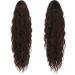 FESHFEN 26 inch Dark Brown Curly Wavy Drawstring Ponytail Extension - Synthetic Hairpiece for Women - Buy Online on GoSupps.com