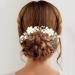 BETITETO Pearls Flower Hair Clips 2pcs Bridal White Floral Silver Leaf Vine Hair Pieces Accessories for Wedding Women - Buy Online on GoSupps.com