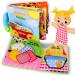 Jollybaby Soft Books for Babies  Cloth Books Touch and Feel for 0-12 Months Toys  Infant Tummy-Time Soft Crinkle Activity Book  Educational Toy with 9 Sensory Items  Toddler Busy Books