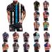 American Flag T Shirts for Men 2023 Fashion Independence Day Vintage 3D Digital Printing Skull Graphic Tee Tops A-01-6-red Large