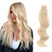 Department of Amazing Beauty Hair Real Hair Extensions Tape Highlight Tape In Hair extensions Invisibly seamless and reusable dirt blonde with platinum beach blonde blonde tape extension p18-613 45 cm #p18-613