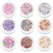 9 Boxes Nail Accessories Daisy Flowers Designs Wood Pulp Flakes Romantic Rose Ultrathin Nail Paillettes Holographic Nail Art Sequins